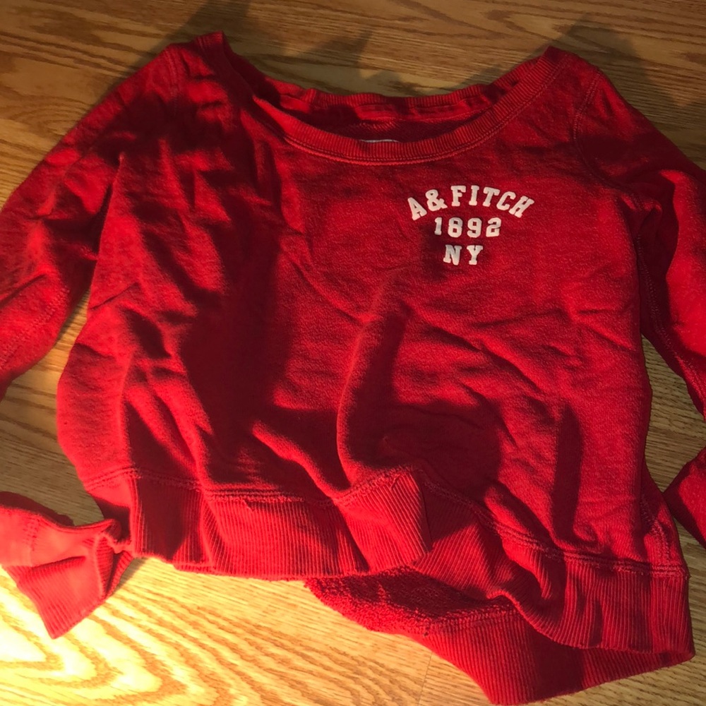 ABERCROMBIE AND FITCH RED LONG SLEEVE